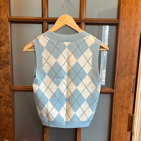 SO Women's Blue Argyle Sweater Vest - Picture 3 of 5